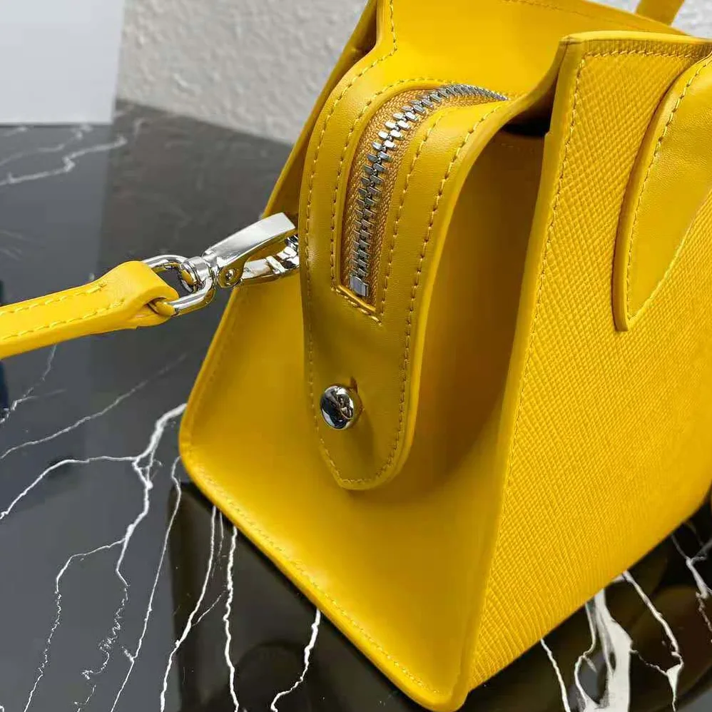 Prada Saffiano Leather Prada Monochrome Bag for Women in Yellow