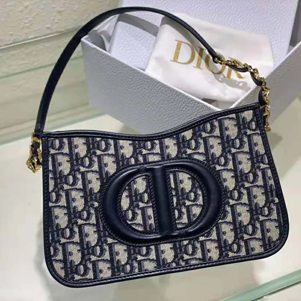 Dior CD Signature Hobo Mini Bag Blue Dior Oblique Jacquard for Women Dior CD Signature Hobo Mini Bag Blue Dior Oblique Jacquard for Women