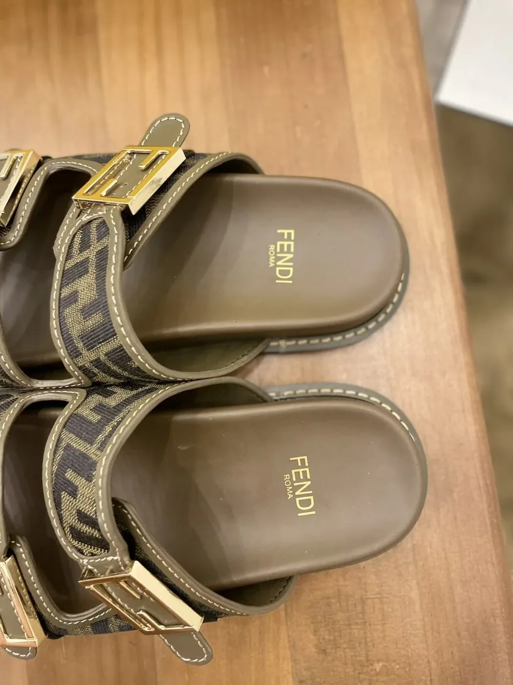 Fendi Feel Slides Brown Fendi Feel Slides Brown