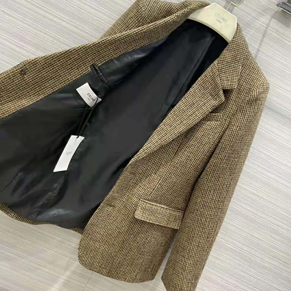Celine Classic Jacket in Checked Tweed for Women