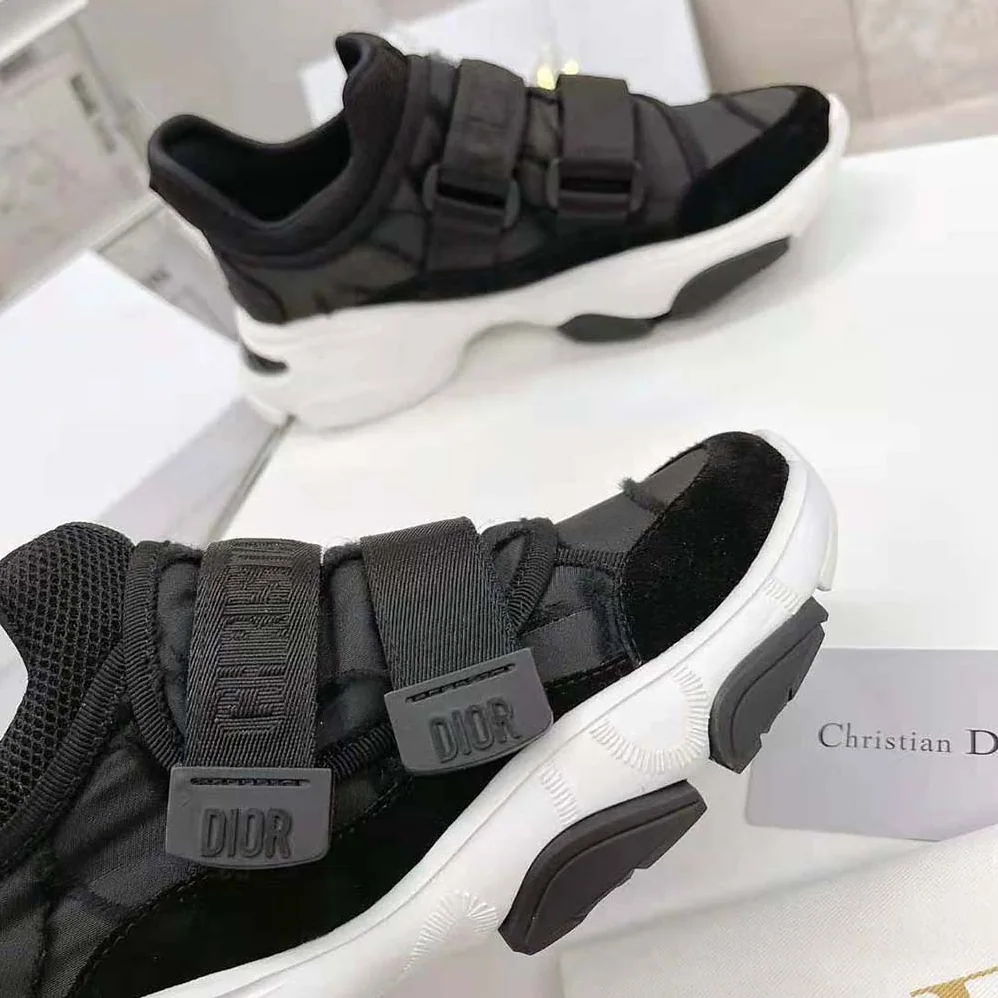 Dior D-Wander Sneaker Black Camouflage Technical Fabric for Women