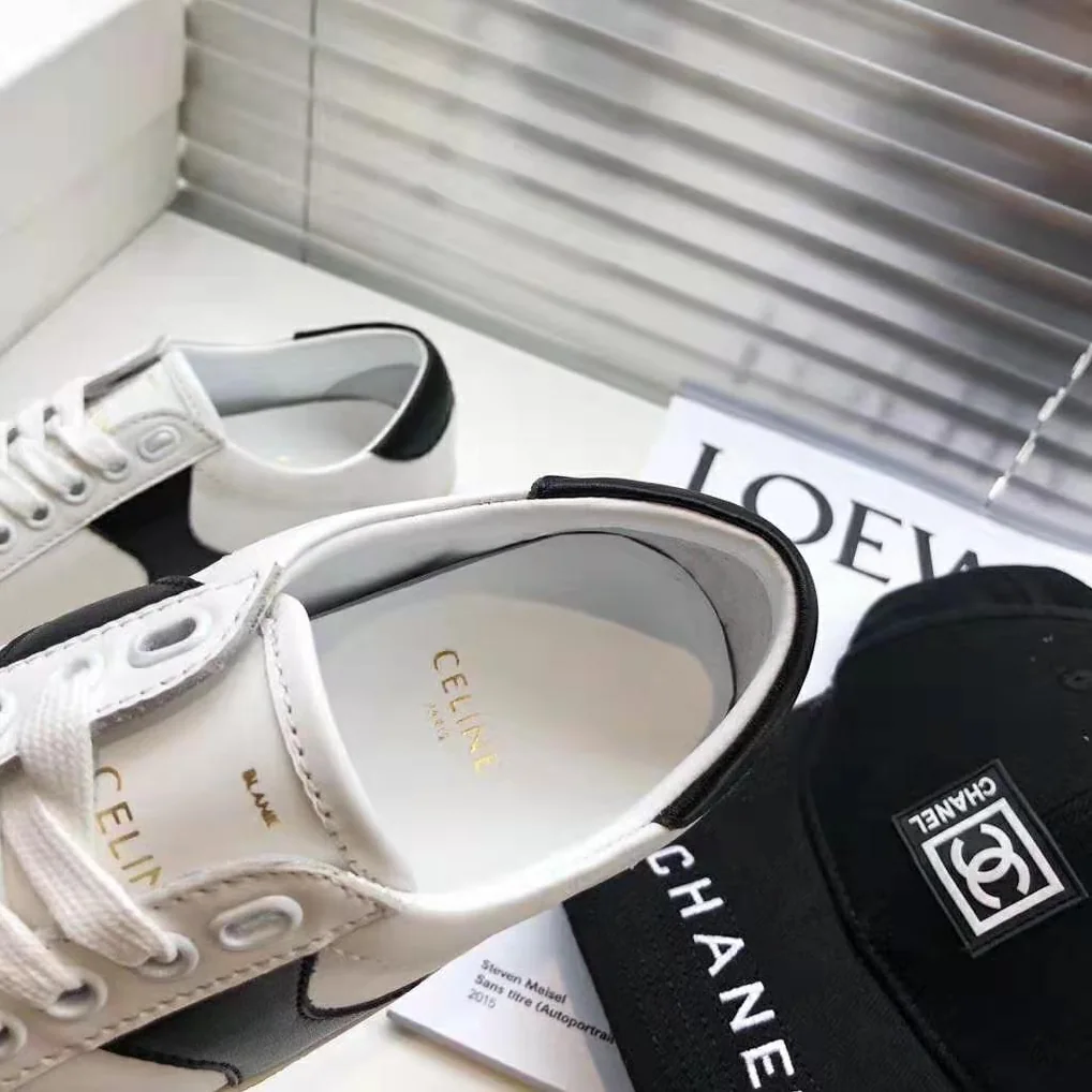 Celine Celine Triomphe Low Lace Up Sneaker Calfskin for Women in White