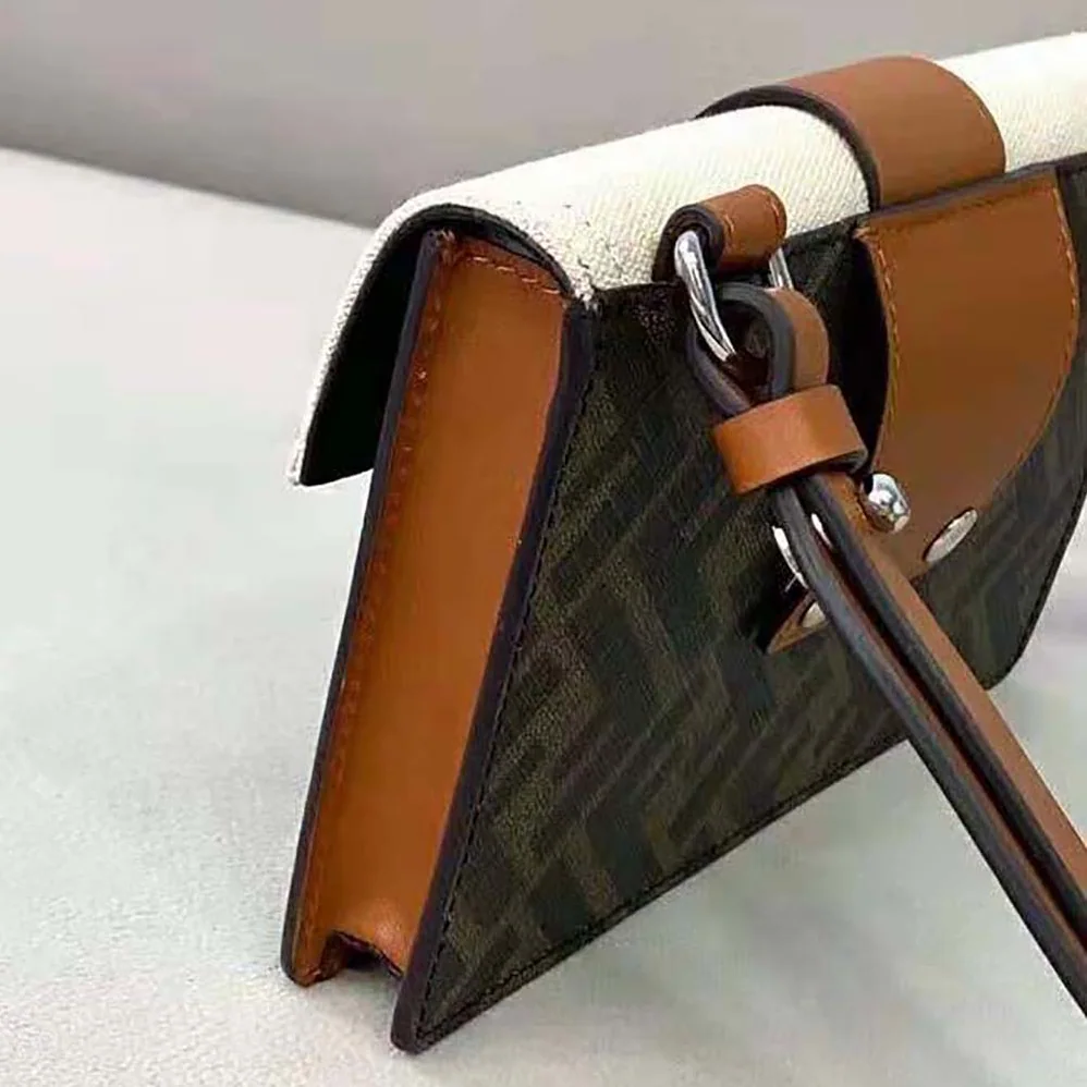 Fendi Baguette Pouch Brown Fabric Bag for Men in Brown Fendi Baguette Pouch Brown Fabric Bag for Men in Brown