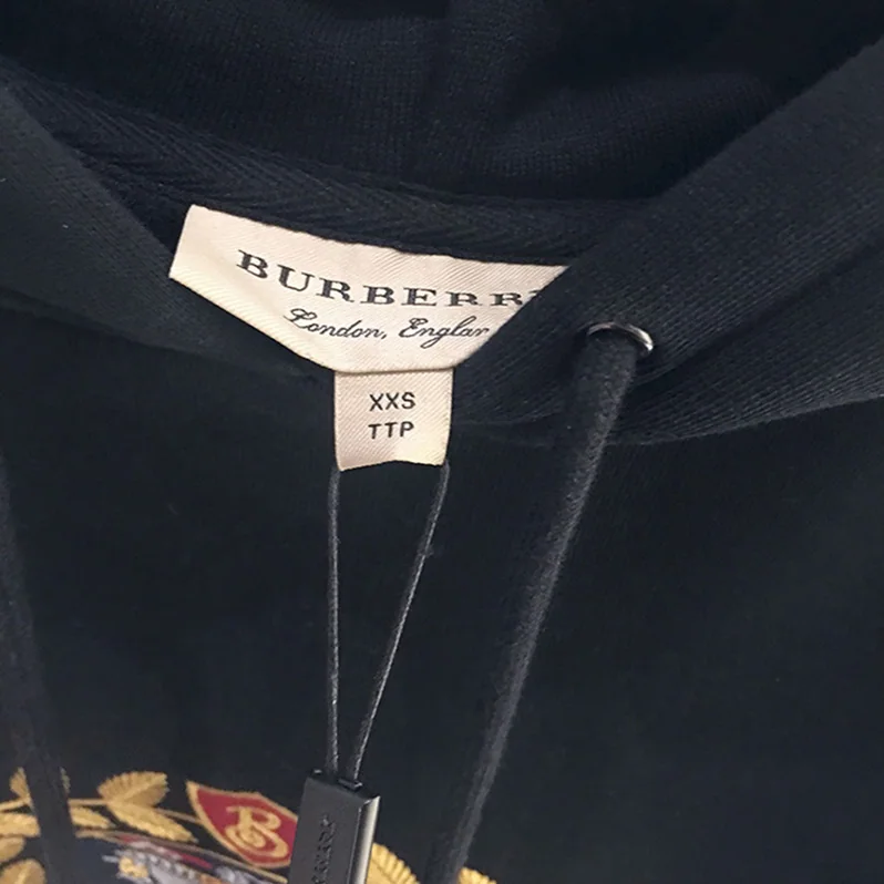 Burberry Embroidered Archive Logo Oversized Hoodie for Unisex in Black