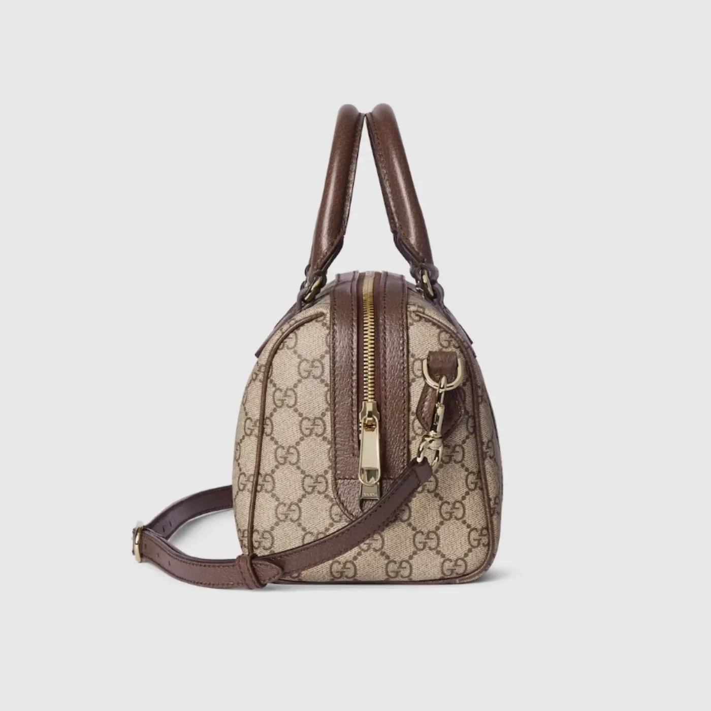 Gucci Ophidia Medium Boston Top Handle Bag in Beige Gold Hardware
