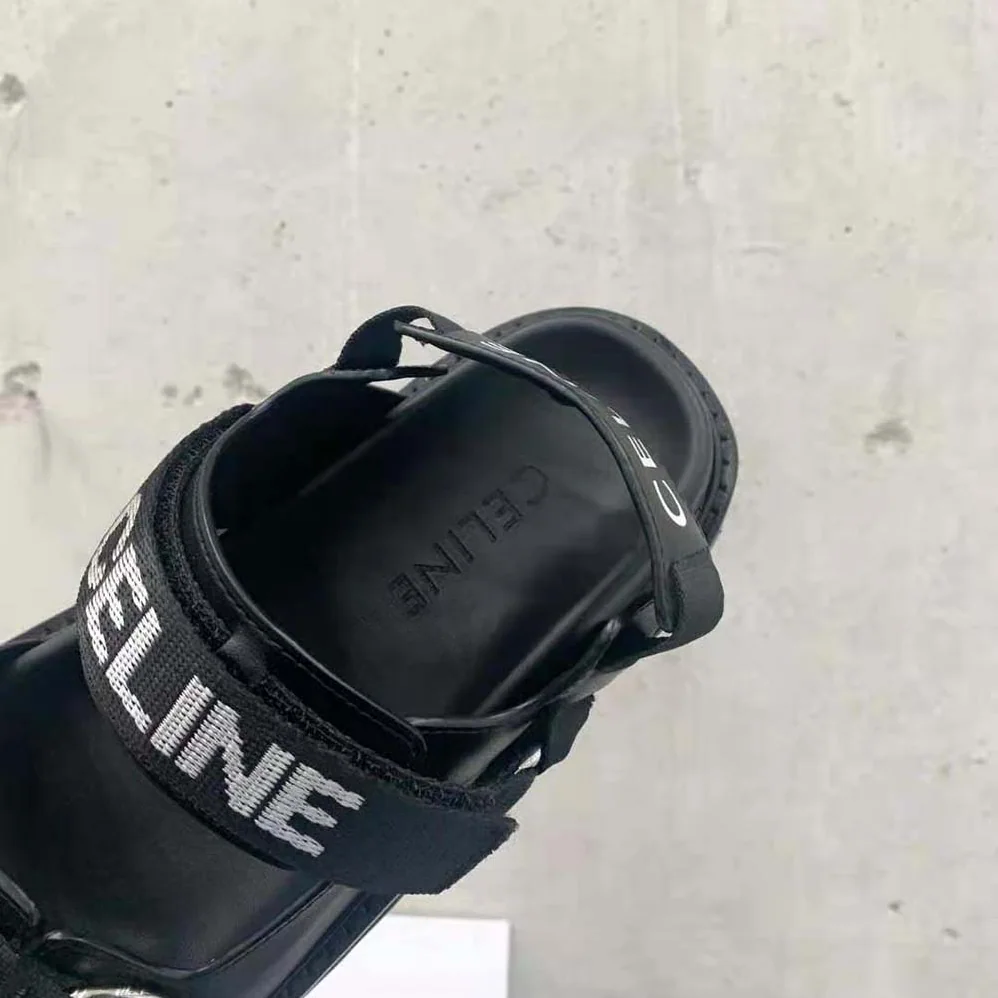 Celine Bulky Outdoor Sandal in Calfskin for Women in Black
