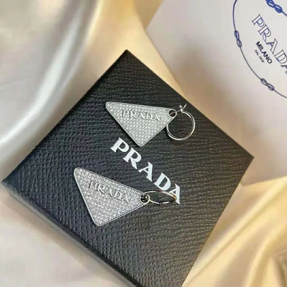 Prada Crystal Logo Jewels Left Earring for Women Prada Crystal Logo Jewels Left Earring for Women