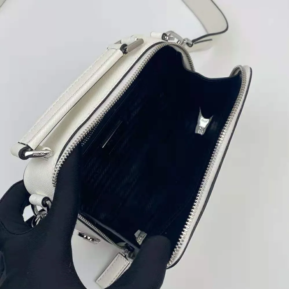 Prada Prada Brique Saffiano Leather Cross-Body Bag for Men in White