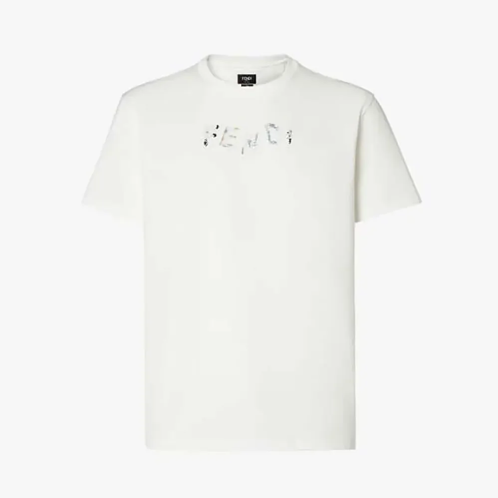 Fendi White Cotton T for Men in shirt