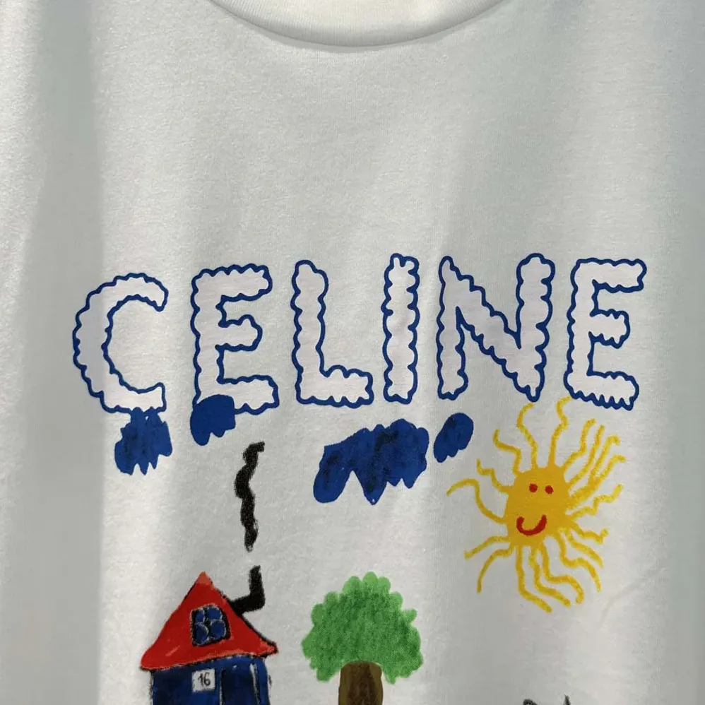 Celine Loose T-Shirt In Cotton Jersey for Men in White Celine Loose T-Shirt In Cotton Jersey for Men in White