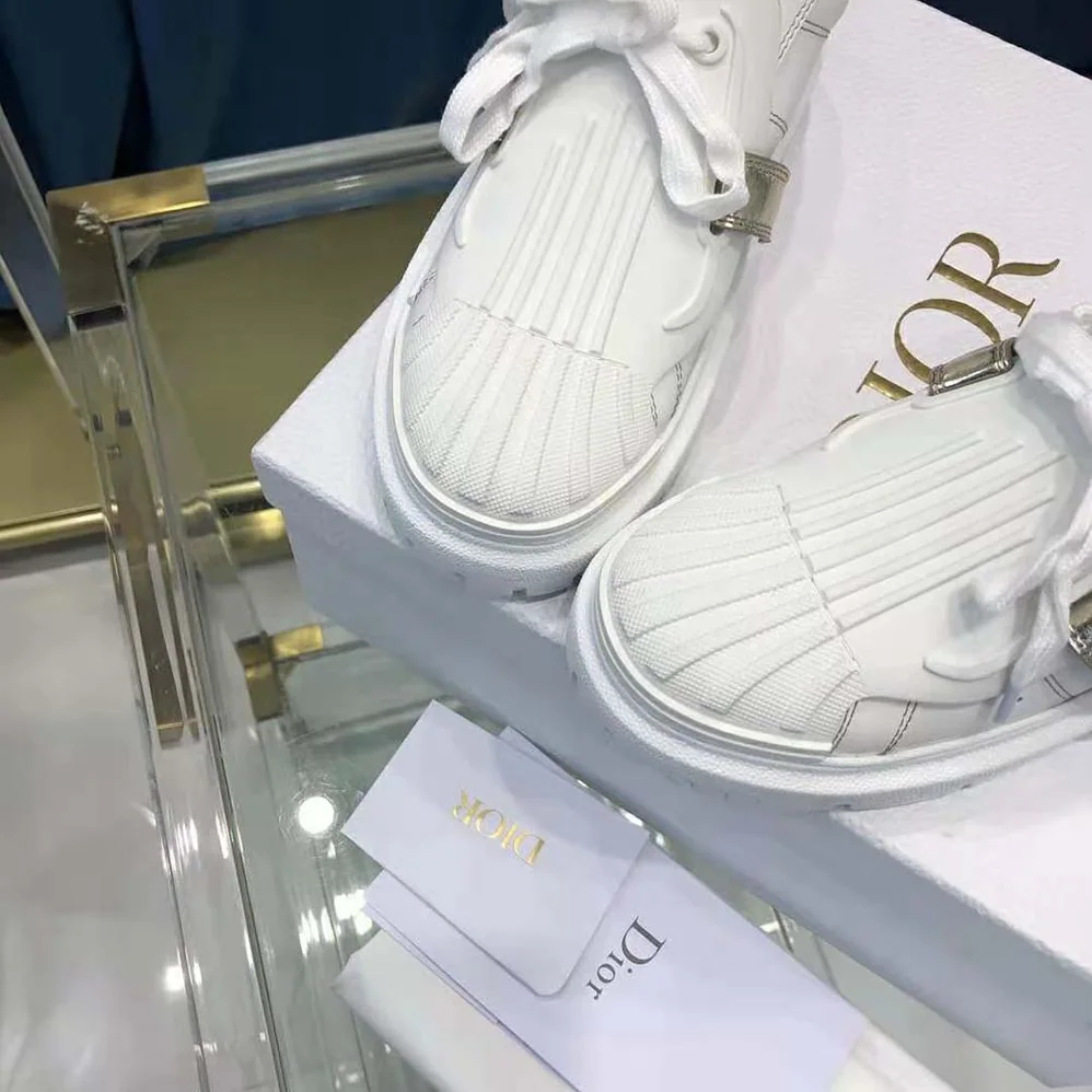 Dior Dior-id Sneaker White Calfskin and Gold for Women in Tone Laminate