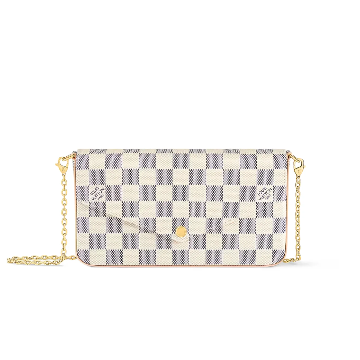 Louis Vuitton Pochette Felicie Shoulder Bag / Multicolor Damier Azur Canvas Gold Hardware Louis Vuitton Pochette Felicie Shoulder Bag / Multicolor Damier Azur Canvas Gold Hardware
