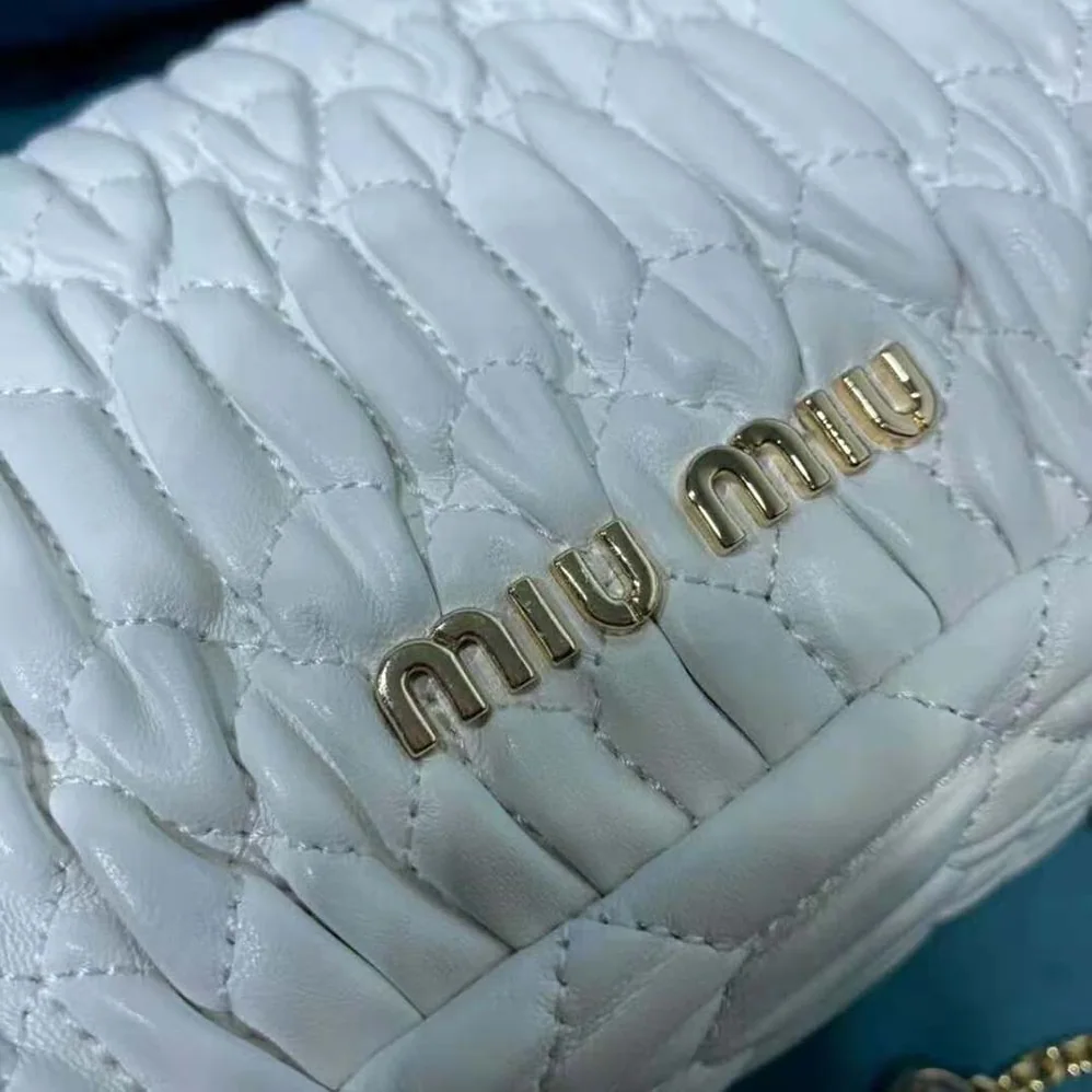 Miu Miu Crystal Cloqué Nappa Leather Bag for Women