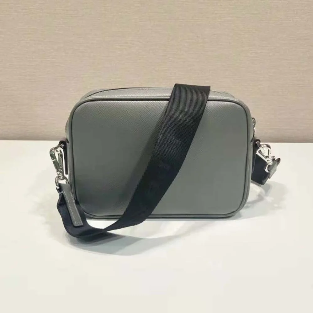 Prada Saffiano Leather Shoulder Bag for Men in Gray
