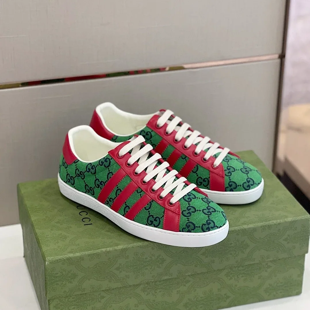 Gucci x Adidas GG Sneakers Green Red for Men Gucci x Adidas GG Sneakers Green Red for Men