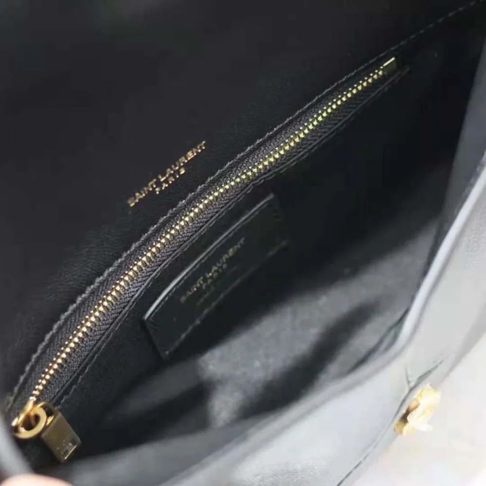 Saint Laurent YSL Cassandre Small Envelope Pouch in Lambskin for Women in Black Saint Laurent YSL Cassandre Small Envelope Pouch in Lambskin for Women in Black