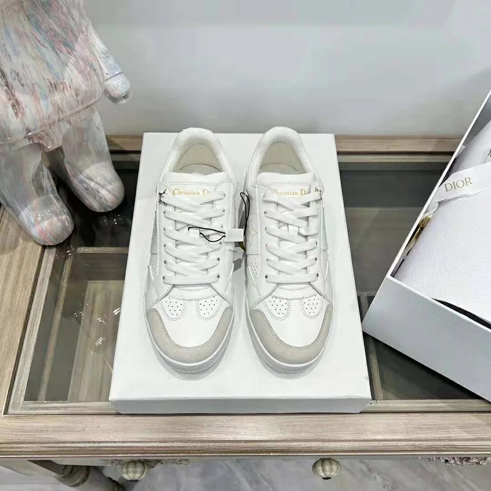 Dior Star Sneaker White Calfskin and Suede for Unisex Dior Star Sneaker White Calfskin and Suede for Unisex