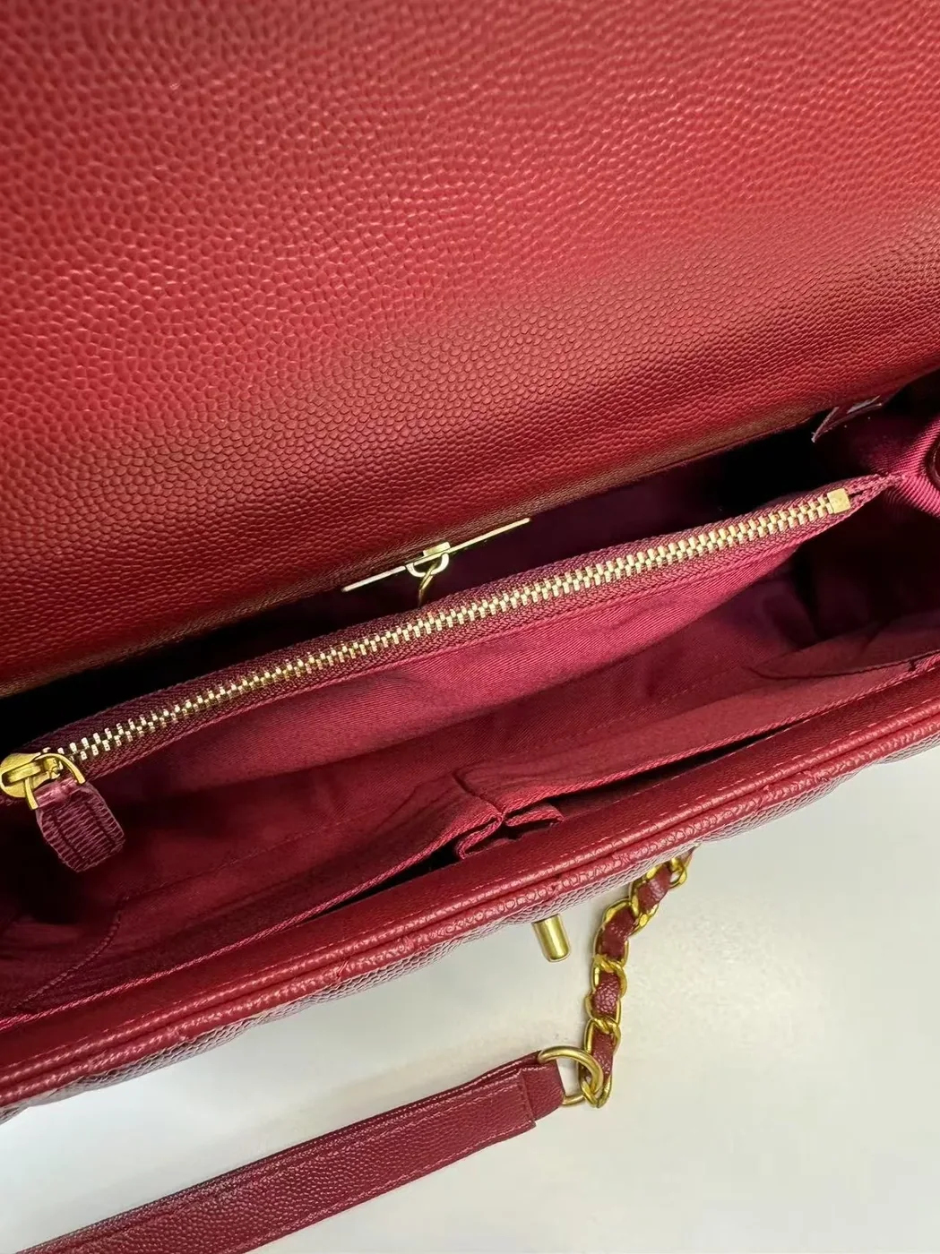 Chanel Handbag With Top Handle Dark Red / Chanel Handbag With Top Handle Dark Red /