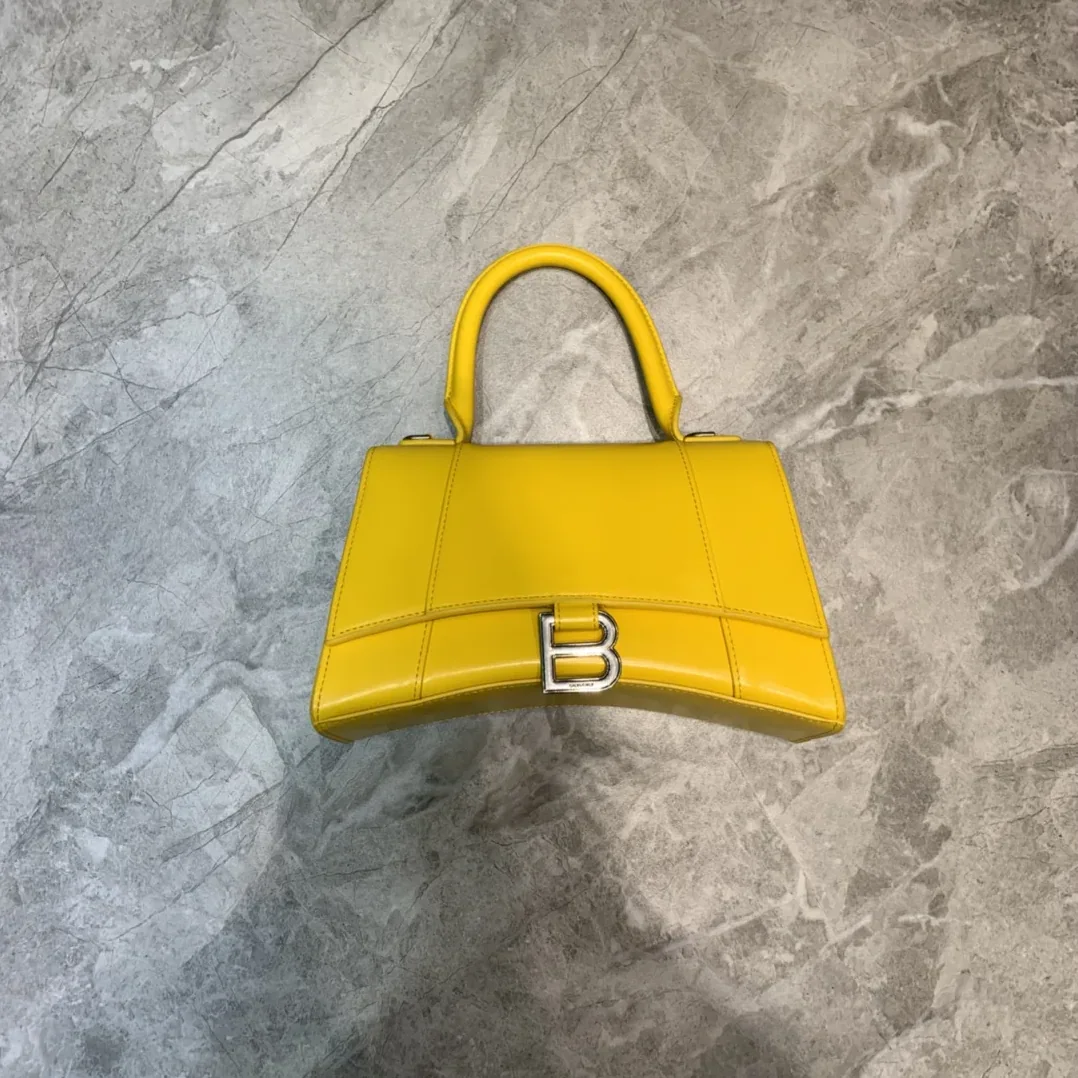 Balenciaga Hourglass Small Handbag In Yellow