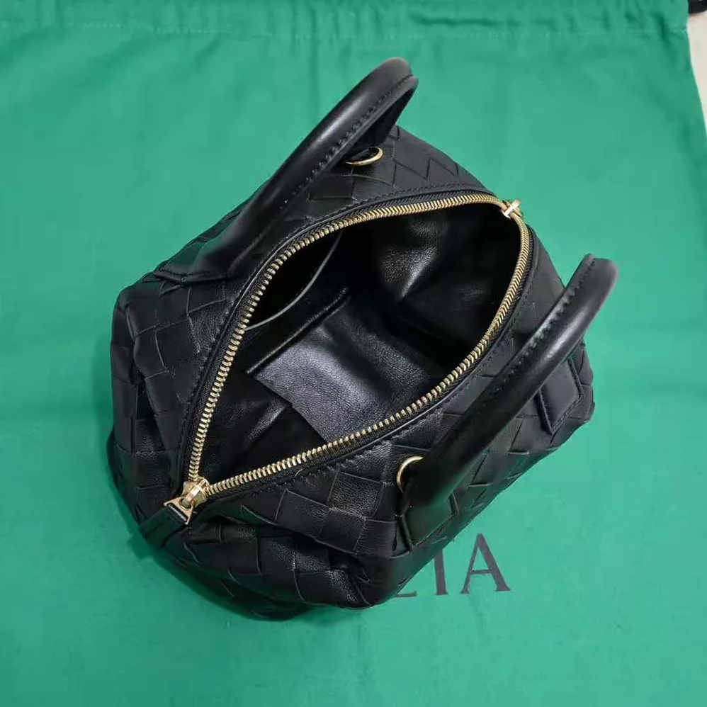 Bottega Veneta Mini Bauletto in Intrecciato Nappa Leather for Women in Black