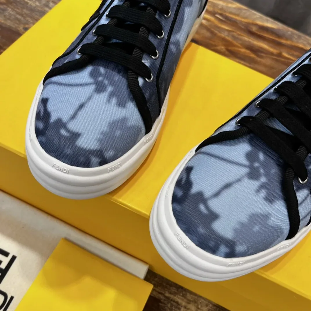 Fendi Domino Fabric Sneakers Blue Fendi Domino Fabric Sneakers Blue