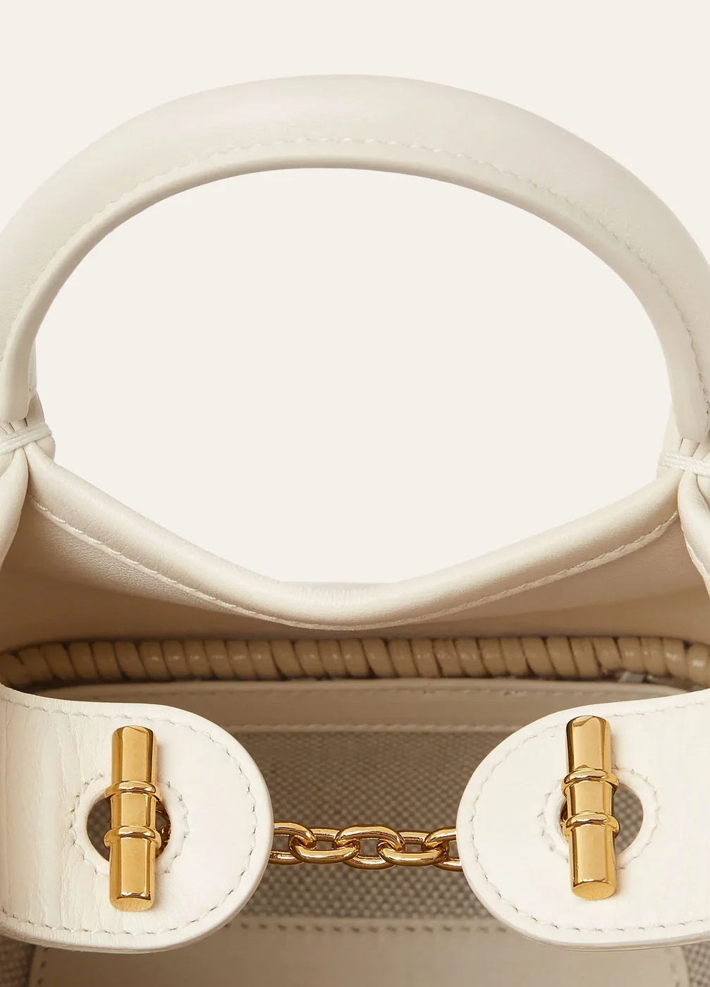 Loro Piana Micro Bale Top Handle Bag / White Gold Hardware FAP3233_B4XQ