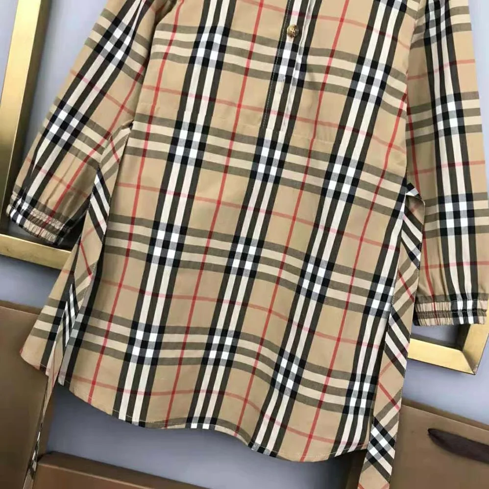 Burberry Kids' Check Cotton Gabardine Reversible Car Coat