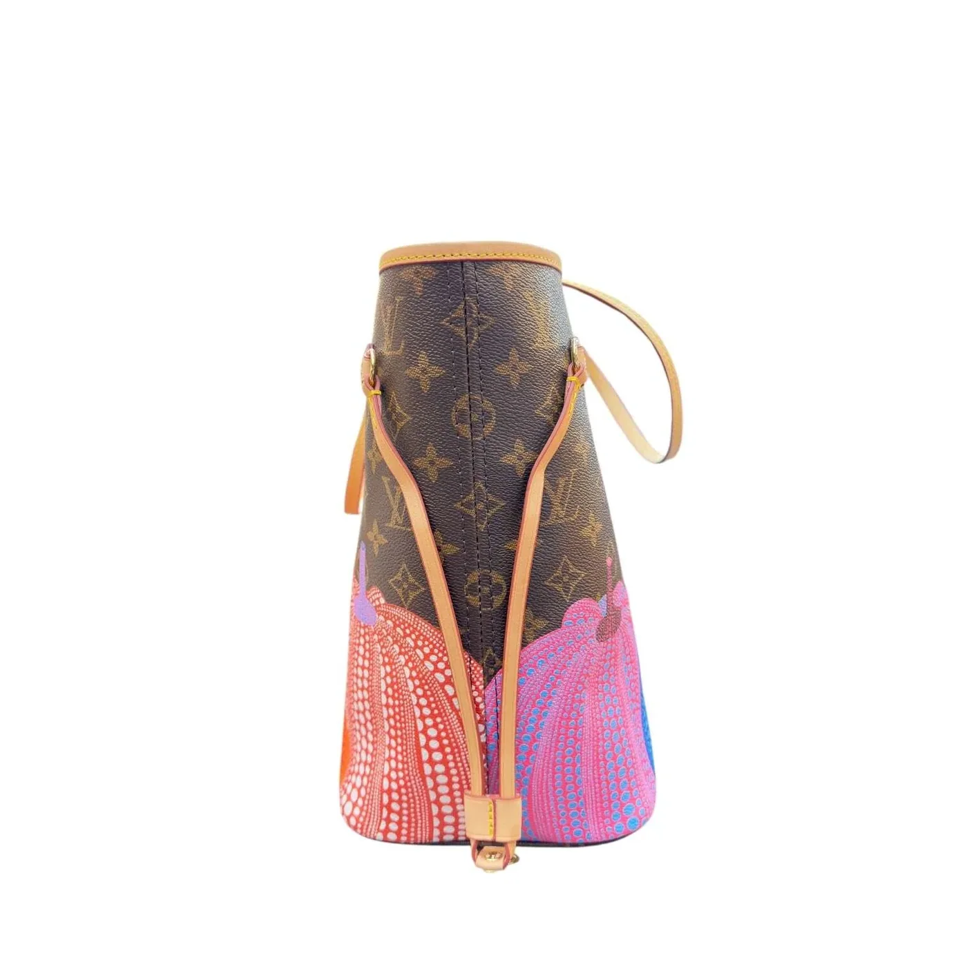 Pumpkin Monogram Neverfull MM style tote bag red interior USA