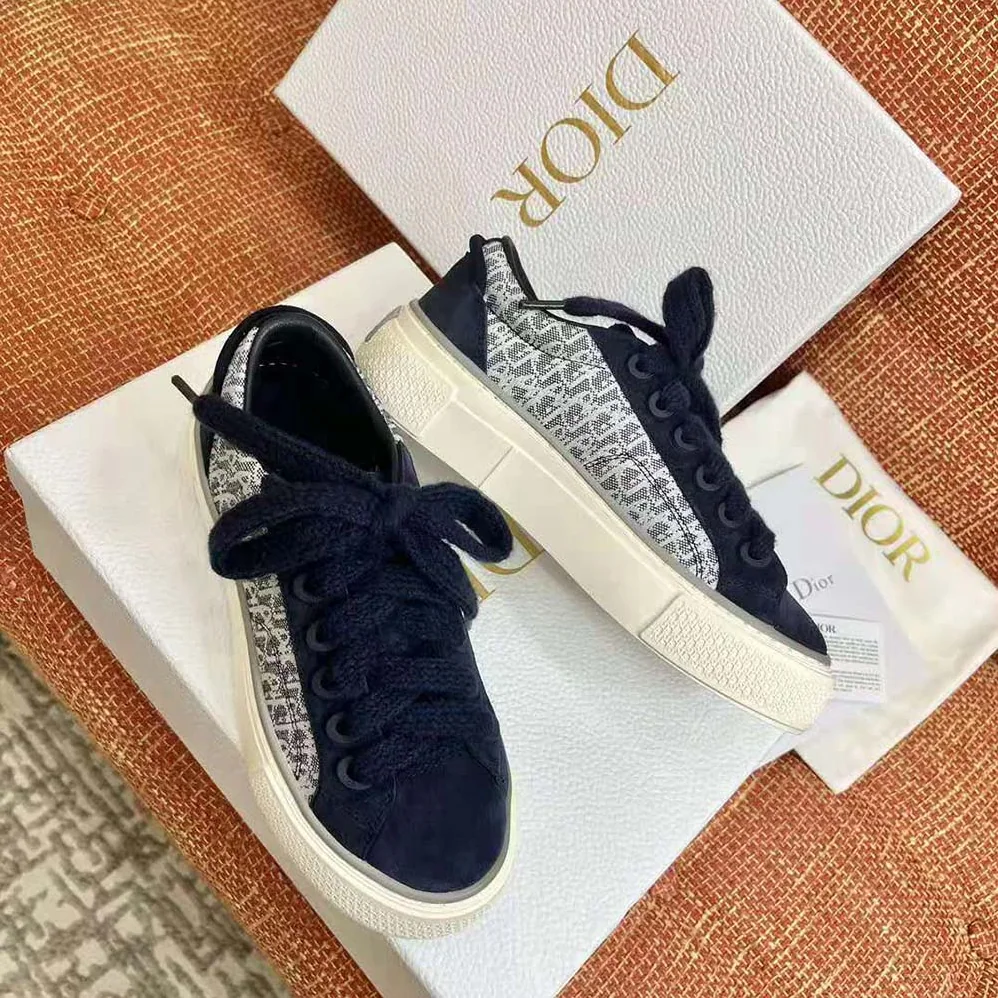 Dior B33 Sneaker Navy Blue Dior Oblique Jacquard and Suede for Men Dior B33 Sneaker Navy Blue Dior Oblique Jacquard and Suede for Men