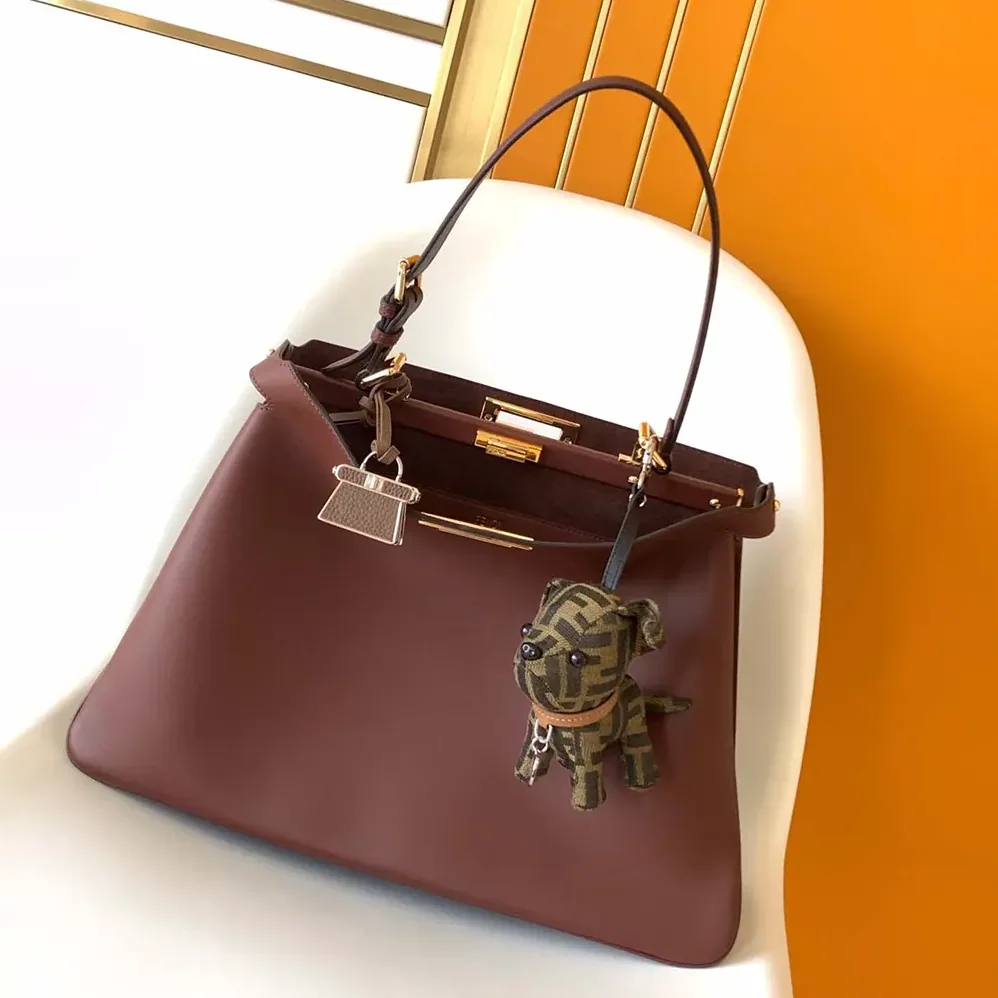 Fendi Peekaboo Soft Large Dark Brown Leather Bag for Women Fendi Peekaboo Soft Large Dark Brown Leather Bag for Women
