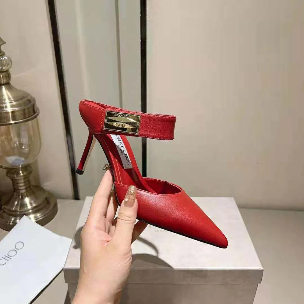 Jimmy Choo Nell Mule 85 Cranberry Calf Leather Mules for Women Jimmy Choo Nell Mule 85 Cranberry Calf Leather Mules for Women