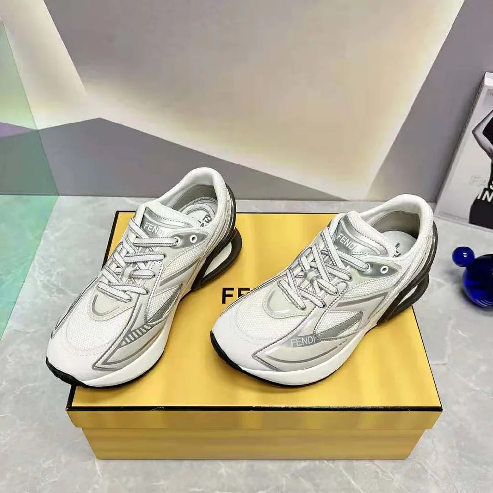 Fendi First 1 Gray Fabric Trainers for Women