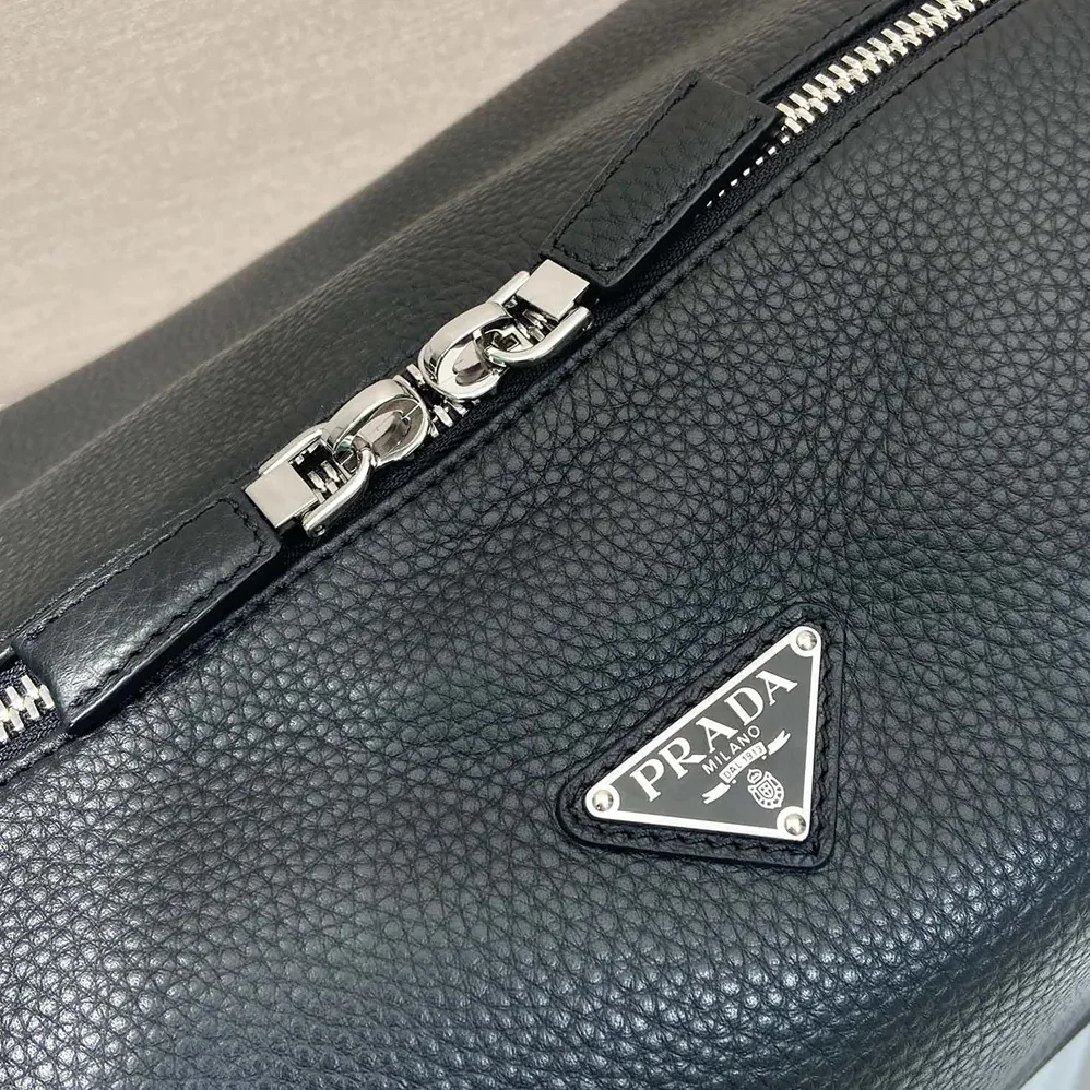 Prada Leather Shoulder Bag for Men in Black