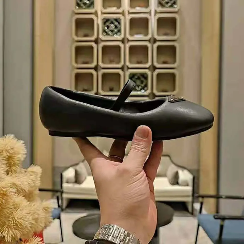 Prada Soft Padded Nappa Leather Ballerinas for Women in Black