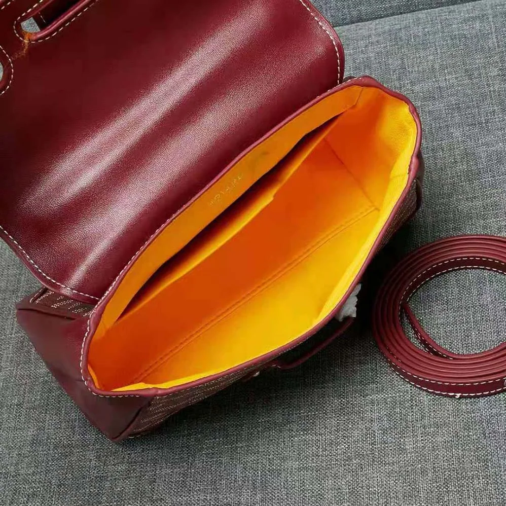 Goyard Sac Saïgon Souple Mini in Toile Goyardine & Chevroches Calfskin for Women in Maroon Goyard Sac Saïgon Souple Mini in Toile Goyardine & Chevroches Calfskin for Women in Maroon