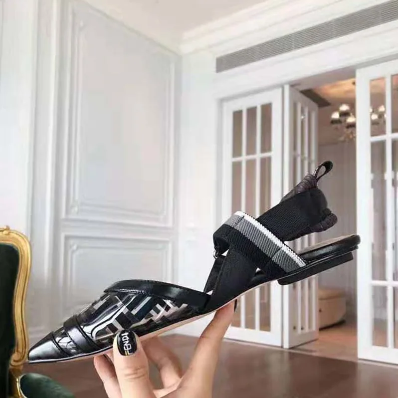 Fendi SABOTS Flats in PU and Leather for Women in Black