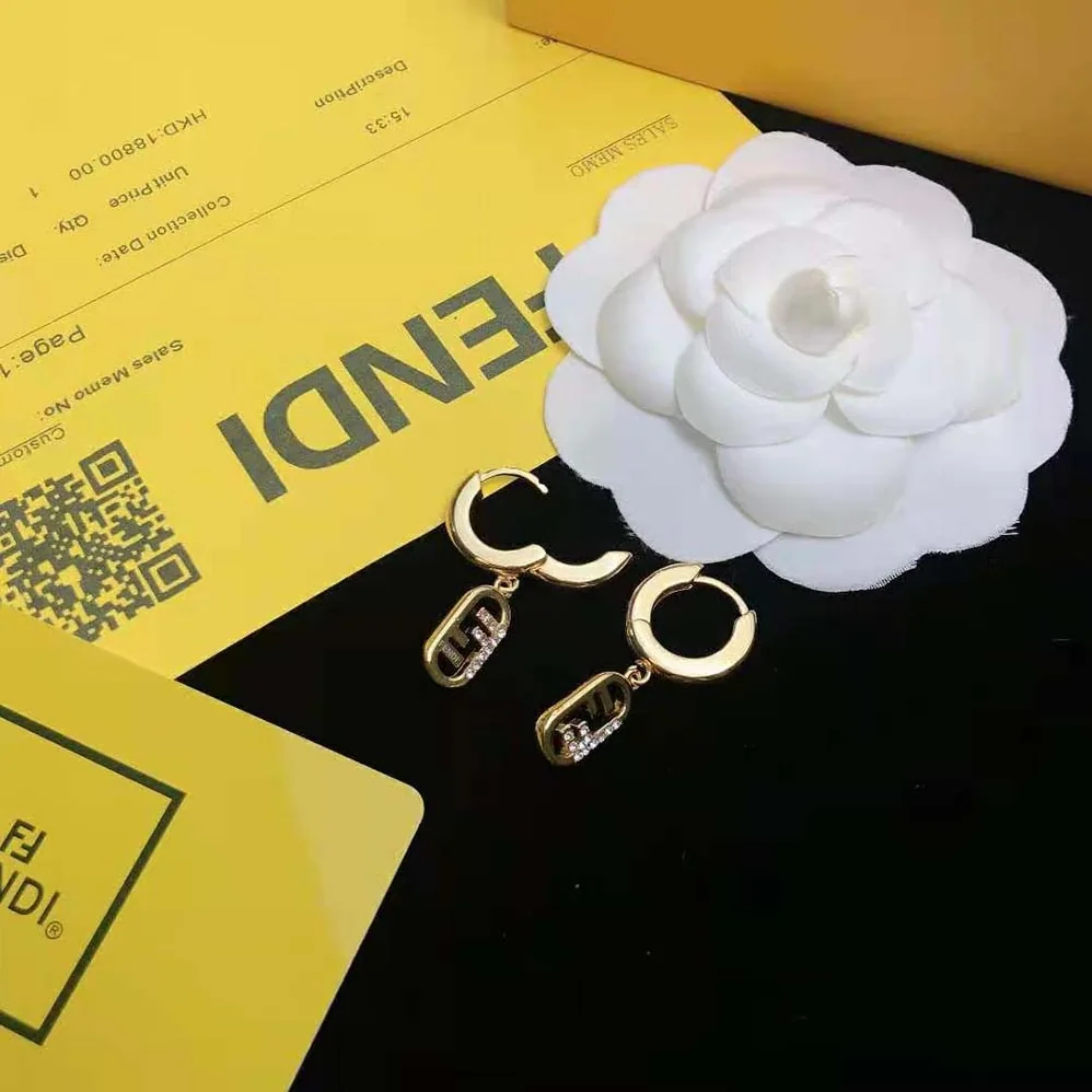 Fendi O Lock Earrings Gold for Women in Colored Earrings