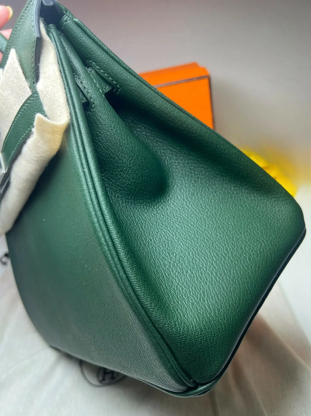 Hermes Birkin 30 Top Handle Bag in Togo Etoupe Silver Hardware
