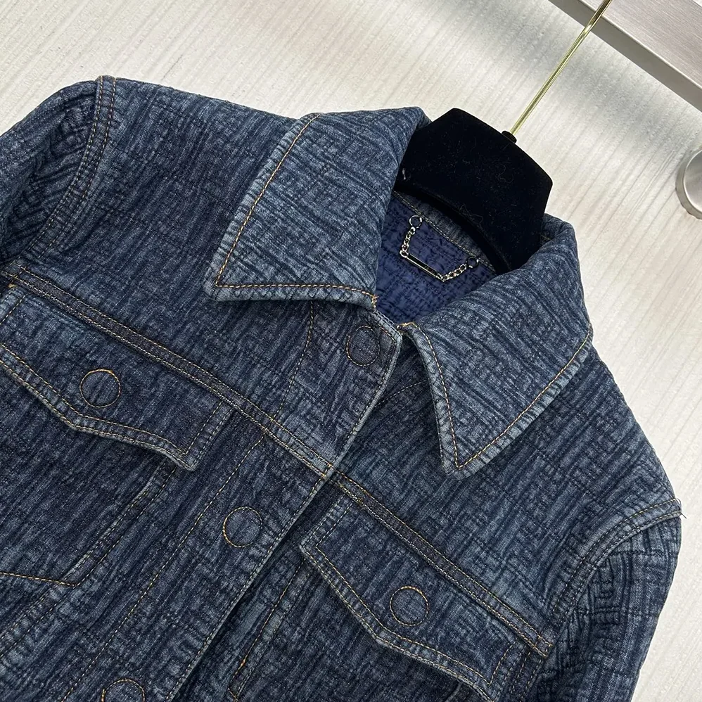 Fendi Dark Blue FF Denim Jacket for Women Fendi Dark Blue FF Denim Jacket for Women