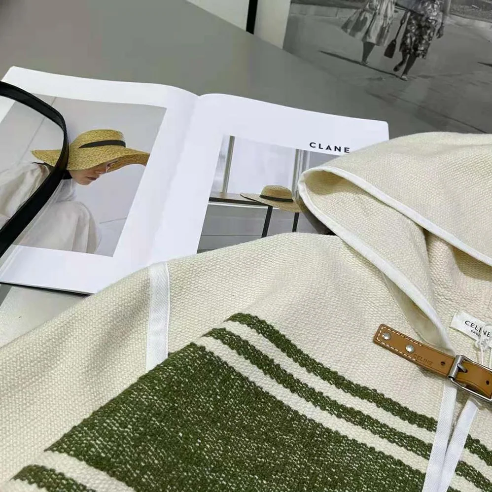 Celine Hooded Cardigan in Striped Tweed for Women Celine Hooded Cardigan in Striped Tweed for Women