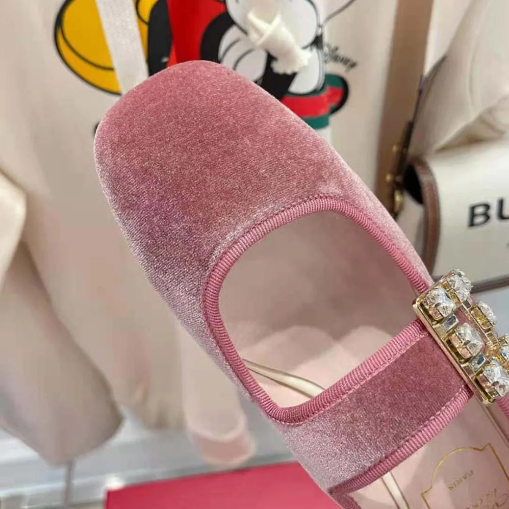 Roger Vivier Tres Vivier Strass Buckle Babies Ballerinas in Velvet for Women Roger Vivier Tres Vivier Strass Buckle Babies Ballerinas in Velvet for Women