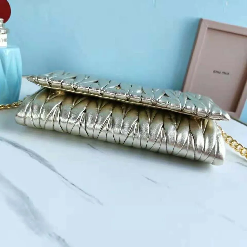 Miu Miu Matelasse Nappa Leather Shoulder Bag for Women in Beige Miu Miu Matelasse Nappa Leather Shoulder Bag for Women in Beige