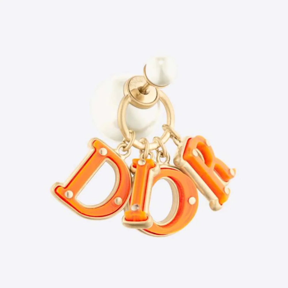 Dior Tribales Earring Gold-Finish Metal and White Resin Pearls for Women Dior Tribales Earring Gold-Finish Metal and White Resin Pearls for Women