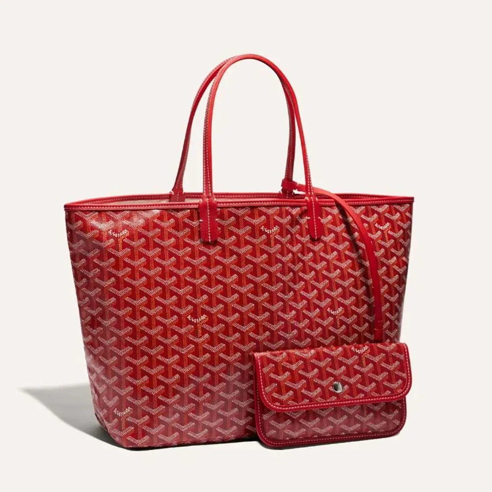 Goyard Saint Louis PM Bag in Goyardine Canvas & Chevroches Calfskin for Women in Red Goyard Saint Louis PM Bag in Goyardine Canvas & Chevroches Calfskin for Women in Red