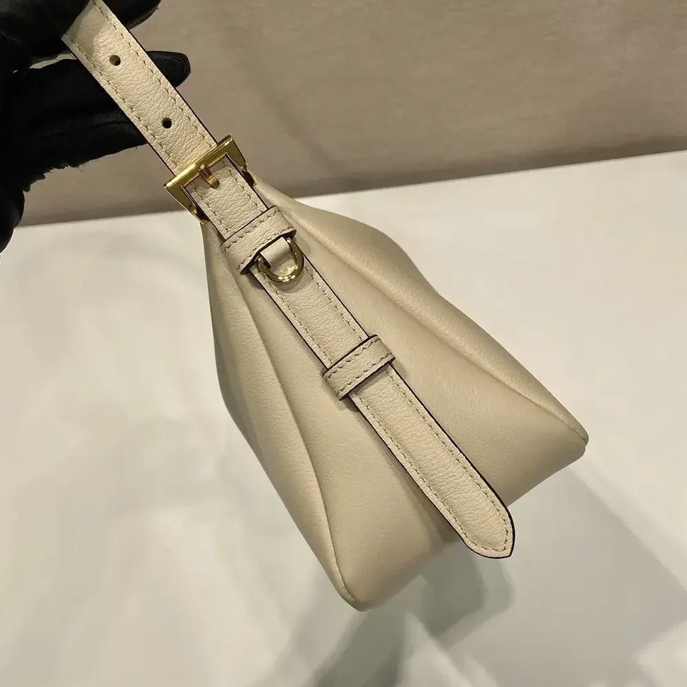 Prada Aimée Medium Leather Shoulder Bag for Women in Sandy Prada Aimée Medium Leather Shoulder Bag for Women in Sandy