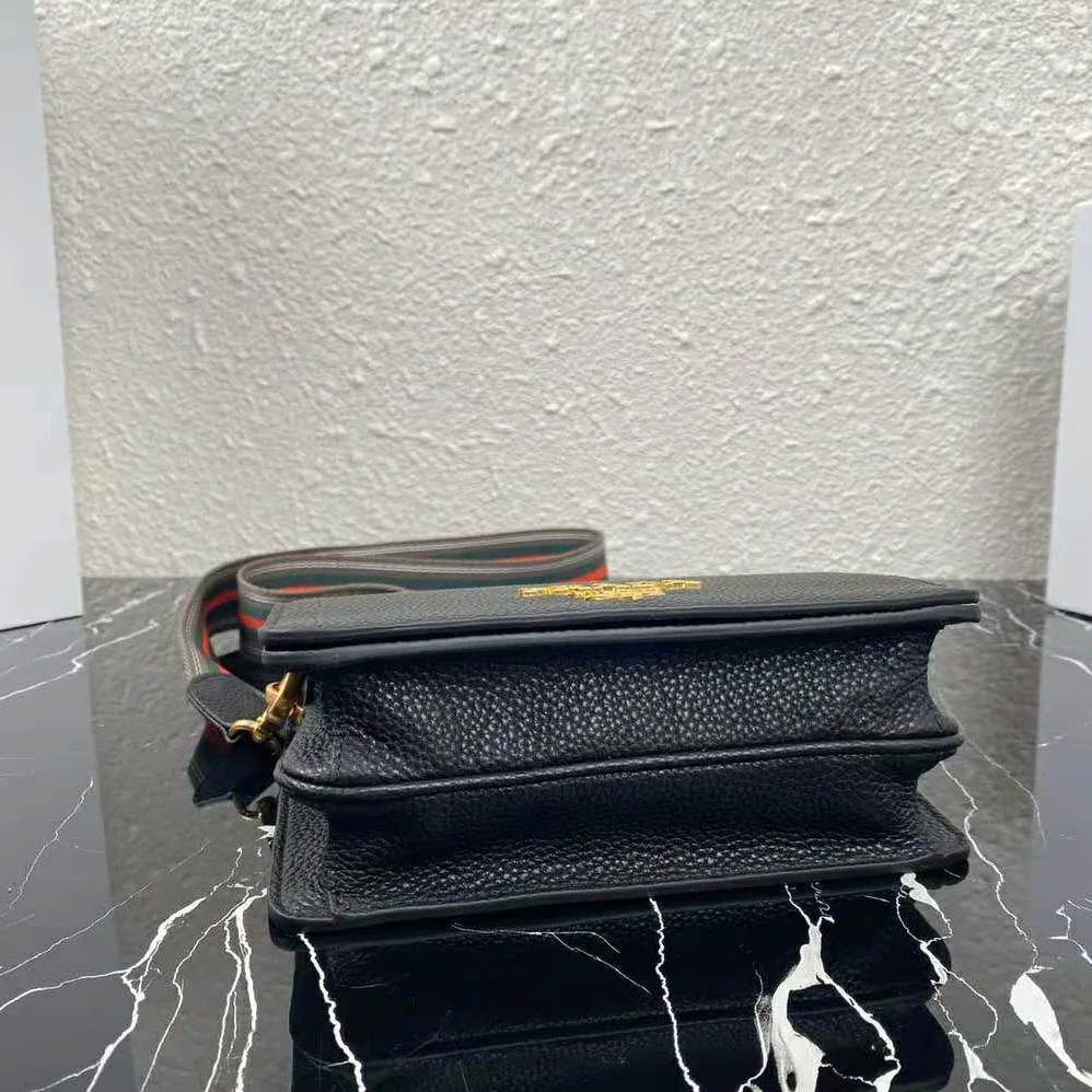 Prada Calf Leather Shoulder Bag for Women in Black Prada Calf Leather Shoulder Bag for Women in Black
