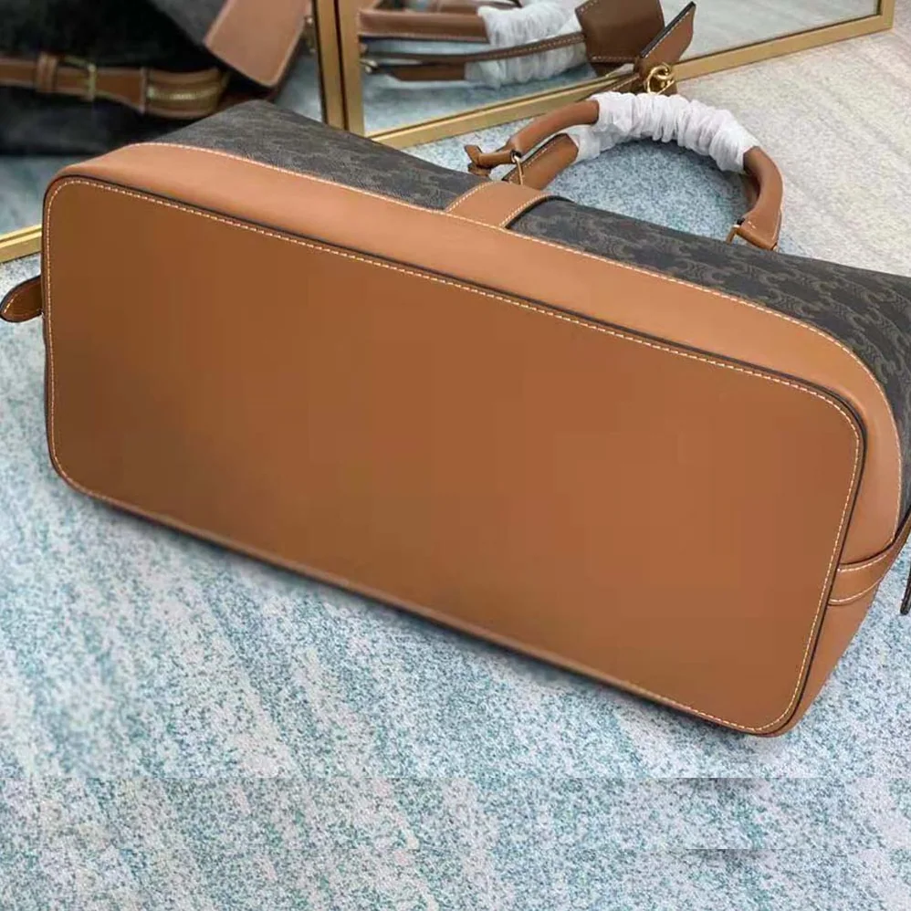 Celine Medium Cabas DE France Bag in Triomphe Canvas and Calfskin for Women Celine Medium Cabas DE France Bag in Triomphe Canvas and Calfskin for Women