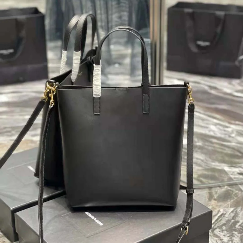 Saint Laurent YSL Shopping Saint Laurent Toy in Supple Leather for Women in Black Saint Laurent YSL Shopping Saint Laurent Toy in Supple Leather for Women in Black