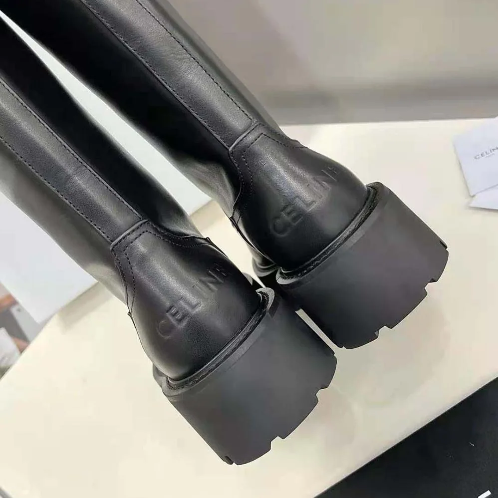 Celine Bulky Buckled High Boot in Calfskin for Women Celine Bulky Buckled High Boot in Calfskin for Women