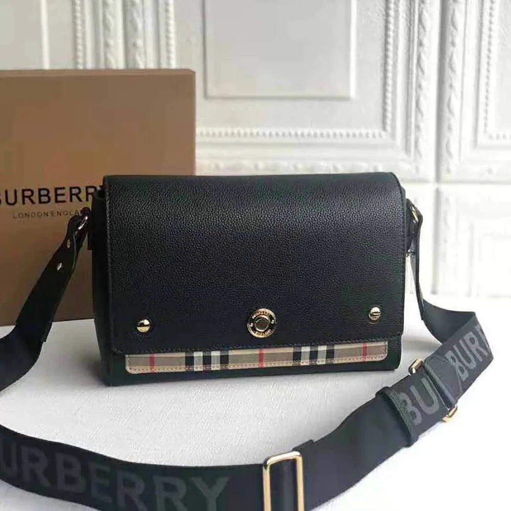 Burberry Small Leather and Vintage Check Crossbody Bag for Women